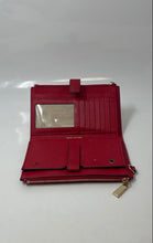 Load image into Gallery viewer, Michael Kors Womens Red Leather Outer Pocket Credit Card Slot Bifold Wallet
