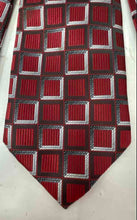 Load image into Gallery viewer, Giorgio Armani Mens Red &amp; Multicolor Geometric Silk Adjustable Designer Tie
