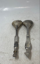 Load image into Gallery viewer, Wallace Silversmiths Silverplate Santa &amp; Snowman Handle Salad Server 2 Pcs Set
