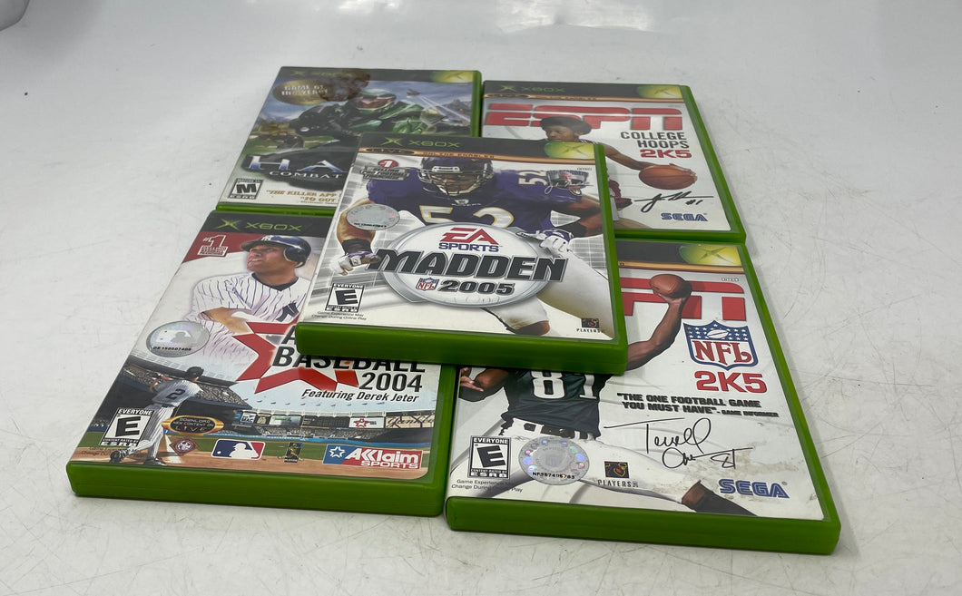 Lot Of 5 Pcs Assorted Original Microsoft Xbox Mixed Titles Sports Video Games