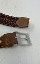 Load image into Gallery viewer, Bronzino Mens Brown Leather Braided Adjustable Buckle Dress Belt Size 38/95
