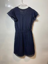Load image into Gallery viewer, H&amp;M Womens Blue Printed Chiffon V-Neck Flutter Sleeve Pullover Mini Dress Size 2

