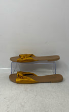 Load image into Gallery viewer, Express Womens Yellow Beige Open Toe Slip-On Flat Heel Slide Sandals Size 7
