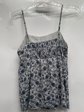 Load image into Gallery viewer, Ann Taylor Loft Womens Blue &amp; White Floral Spaghetti Strap Blouse Top Size S
