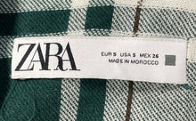 Load image into Gallery viewer, Zara Womens Green Plaid Spread Collar Long Sleeve Shacket Jacket Size Small
