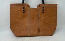 Load image into Gallery viewer, Montana West Womens Brown Faux Leather Stitched Double Handle Tote Handbag
