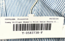 Load image into Gallery viewer, Tommy Hilfiger Womens Blue White Striped Print Pocket Denim Chino Shorts Size 27
