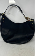 Load image into Gallery viewer, Details Womens Black Leather Inner Pockets Travel Shoulder Strap Hobo Bag
