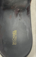 Load image into Gallery viewer, Michael Kors Womens Brown &amp; Gold With Logo Buckle Signature Slide Sandals Sz 8M
