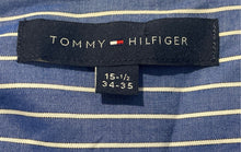 Load image into Gallery viewer, Tommy Hilfiger Mens Blue White Long Sleeve Spread Collar Dress Shirt Size 15 1/2
