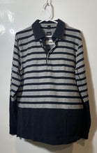 Load image into Gallery viewer, Hugo Boss Mens Gray Black Striped Cotton Collared Golf Polo Shirt Size XL
