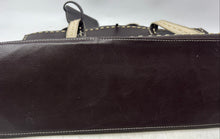 Load image into Gallery viewer, Totes Womens Brown Leather Double Handle Magnetic Luggage Tag Tote Handbag
