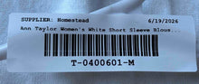 Load image into Gallery viewer, Ann Taylor Womens White Eyelet Front Panel Short Sleeve Pullover Sweater Size L
