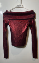 Load image into Gallery viewer, Zara Womens Red Knit Long Sleeve Off the Shoulder Pullover Blouse Top Size XS
