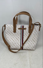 Load image into Gallery viewer, Tommy Hilfiger Womens Beige And Brown Monogram Print Satchel Handbag With Tags
