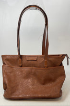 Load image into Gallery viewer, Rosetti Womens Tessa Brown Embossed Floral Faux Leather Zip Top Tote Handbag
