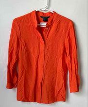 Load image into Gallery viewer, Armani Exchange Womens Orange Long Sleeve Band Collar Blouse Top Size XS
