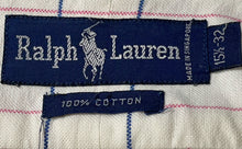 Load image into Gallery viewer, Ralph Lauren Mens White Check Cotton Long Sleeve Dress Shirt Size 15.5-32
