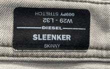 Load image into Gallery viewer, Diesel Mens Light Gray Sleenker Medium Wash Button-Fly Skinny Jeans Size 29x32
