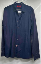 Load image into Gallery viewer, Hugo Boss Mens Blue White Printed Long Sleeve Slim Line Button-Up Shirt Size XL
