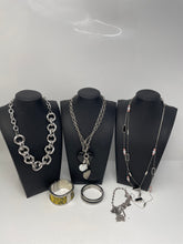Load image into Gallery viewer, &#39;Express, Lucky Brand, NY Women&#39;s Silver Tone Necklaces-Bracelets (6Pcs)
