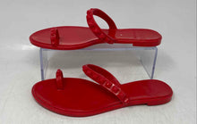 Load image into Gallery viewer, Carmen Sol Womens Maria Red Studded Toe Ring Flat Flip Flop Sandals Size 7
