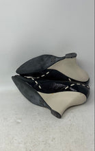 Load image into Gallery viewer, Penny Loves Kenny Womens Black White Leather Peep Toe Wedge Pump Heels Size 9 M
