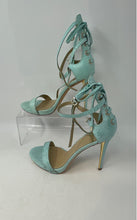 Load image into Gallery viewer, Marciano Womens Calixx Green Snakeskin Print Leather High Strappy Heels Sz 7.5M
