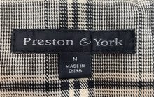Load image into Gallery viewer, Preston &amp; York Womens Black Plaid Long Sleeve Hooded Trench Coat Size Medium
