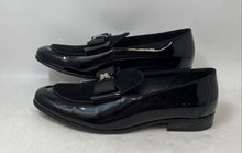 Load image into Gallery viewer, Carrucci Mens Black Leather Bow Tie Slip-On Loafer Dress Shoes Size 11
