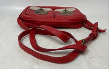 Load image into Gallery viewer, Velez Womens Red Pebbled Leather Adjustable Strap Designer Crossbody Purse Small
