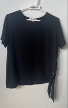 Load image into Gallery viewer, Michael Kors Womens Black Short Sleeve Crew Neck Blouse Top Size Large

