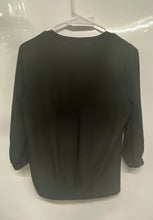 Load image into Gallery viewer, New York &amp; Company Womens Black 3/4 Sleeve V-Neck Pullover Blouse Top Size XS
