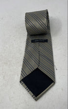 Load image into Gallery viewer, DKNY Mens Brown Striped Print Silk Adjustable Formal Designer Tie
