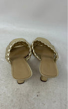 Load image into Gallery viewer, Michael Kors Womens Nadia Gold-Tone Leather Braided Strap Mule Heels Size 7.5M
