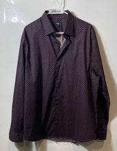 Load image into Gallery viewer, Express Mens Purple Printed 1MX Long Sleeve Slim Fit Collared Dress Shirt Sz XL
