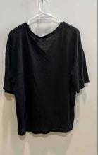 Load image into Gallery viewer, Tahari Womens Black V-Neck Short Sleeve Collarless Pullover T-Shirt Size Large
