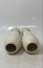 Load image into Gallery viewer, Set Of 2 Lenox Off White Porcelain Cylinder Shape Rose Bud Embossed Flower Vase
