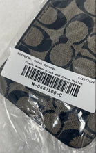 Load image into Gallery viewer, Coach Womens Black Cream Signature Print Detachable Strap Wristlet Wallet
