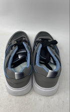 Load image into Gallery viewer, Mens Gray Black Faux Leather Lace-Up Low Top Fashion Sneakers Shoes Size EU 44
