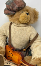Load image into Gallery viewer, Brown Beige Playing Violin Instrument Collectible Teddy Bear Plush Doll

