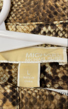 Load image into Gallery viewer, Michael Kors Womens Multicolor Snakeskin Print Surplice Front Blouse Top Size L
