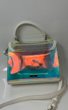 Load image into Gallery viewer, Aldo Womens White Textured Leather Adjustable Strap Flap Over Top Handle Handbag
