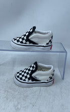 Load image into Gallery viewer, Vans Kids Classic Black White Checkerboard Slip-On Sneaker Shoes Size 2.0
