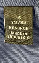 Load image into Gallery viewer, Michael Kors Mens Blue Long Sleeve Slim Fit Non Iron Dress Shirt Size 16 32/33
