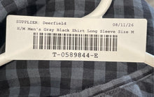 Load image into Gallery viewer, H&amp;M Mens Gray Black Check Print Long Sleeve Regular Fit Button-Up Shirt Size M
