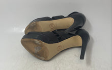 Load image into Gallery viewer, Michael Kors Womens Berkley Black Leather Peep Toe Platform Heels Size 7.5

