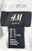 Load image into Gallery viewer, H&amp;M Mens White Black Dotted Long Sleeve Easy Iron Slim Fit Button-Up Shirt Sz M
