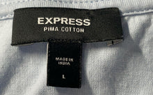 Load image into Gallery viewer, Express Mens Light Blue Pima Cotton Short Sleeve Crew Neck Pullover T-Shirt Sz L
