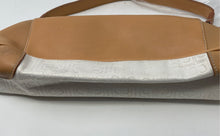 Load image into Gallery viewer, Liz Claiborne Womens Beige Brown Monogram Inner Pockets Zipper Shoulder Handbag
